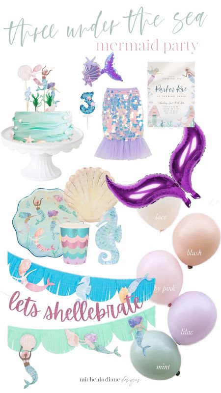 Three under the sea birthday party. Mermaid birthday party theme 🧜🏽‍♀️. Girl birthday party themes. 

#LTKparties #LTKfamily #LTKkids