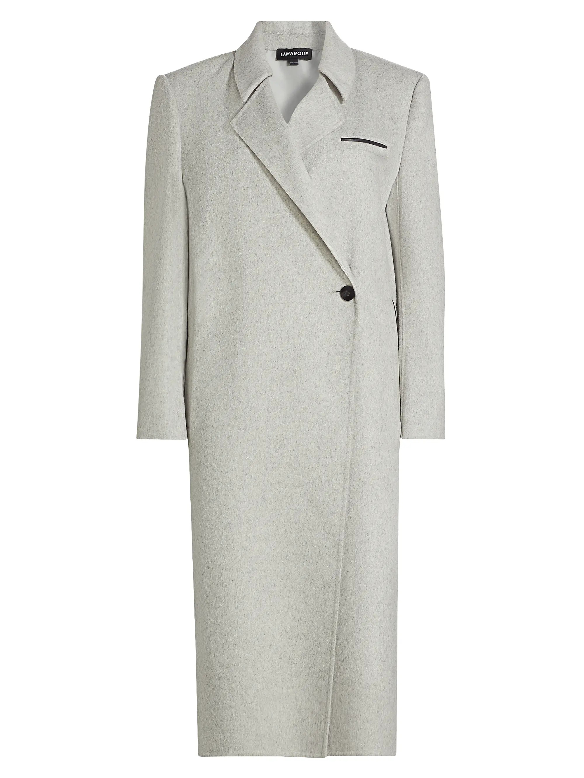 Lamarque Lorelei Wool-Blend Double-Breasted Long Coat | Saks Fifth Avenue | Saks Fifth Avenue