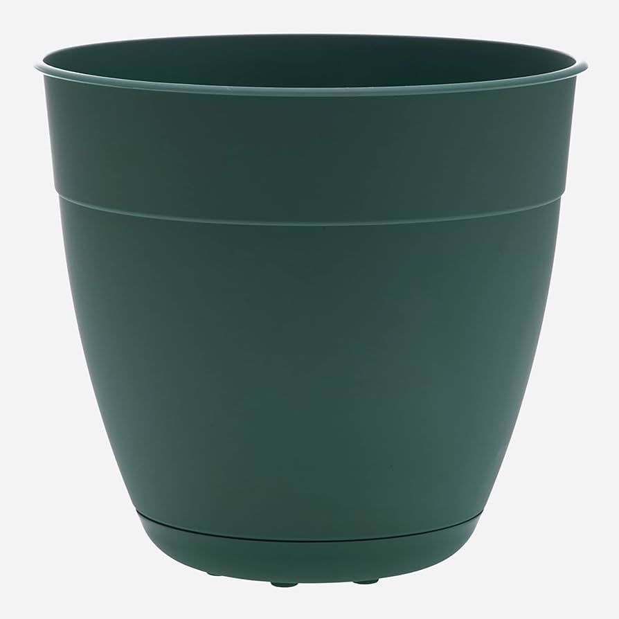 Bloem Dayton Planter with Saucer: 20" - Turtle Green - 100% Recycled Plastic Pot, Removable Saucer, Elevated Feet, for Indoor and Outdoor Use, Gardening, 16.5 Gallon Capacity | Amazon (US)
