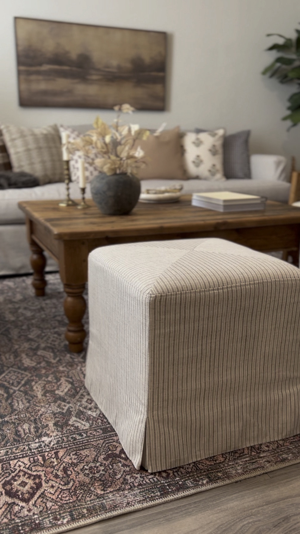 Shop my family room decor and furniture! Living room, family room, den, area rug, throw pillow, throw blanket, candle holder, coffee table decor, vase, slipcovered sofa, couch, modern farmhouse, organic modern, Target, Threshold, Studio McGee, transitional

#LTKVideo #LTKhome #LTKSeasonal