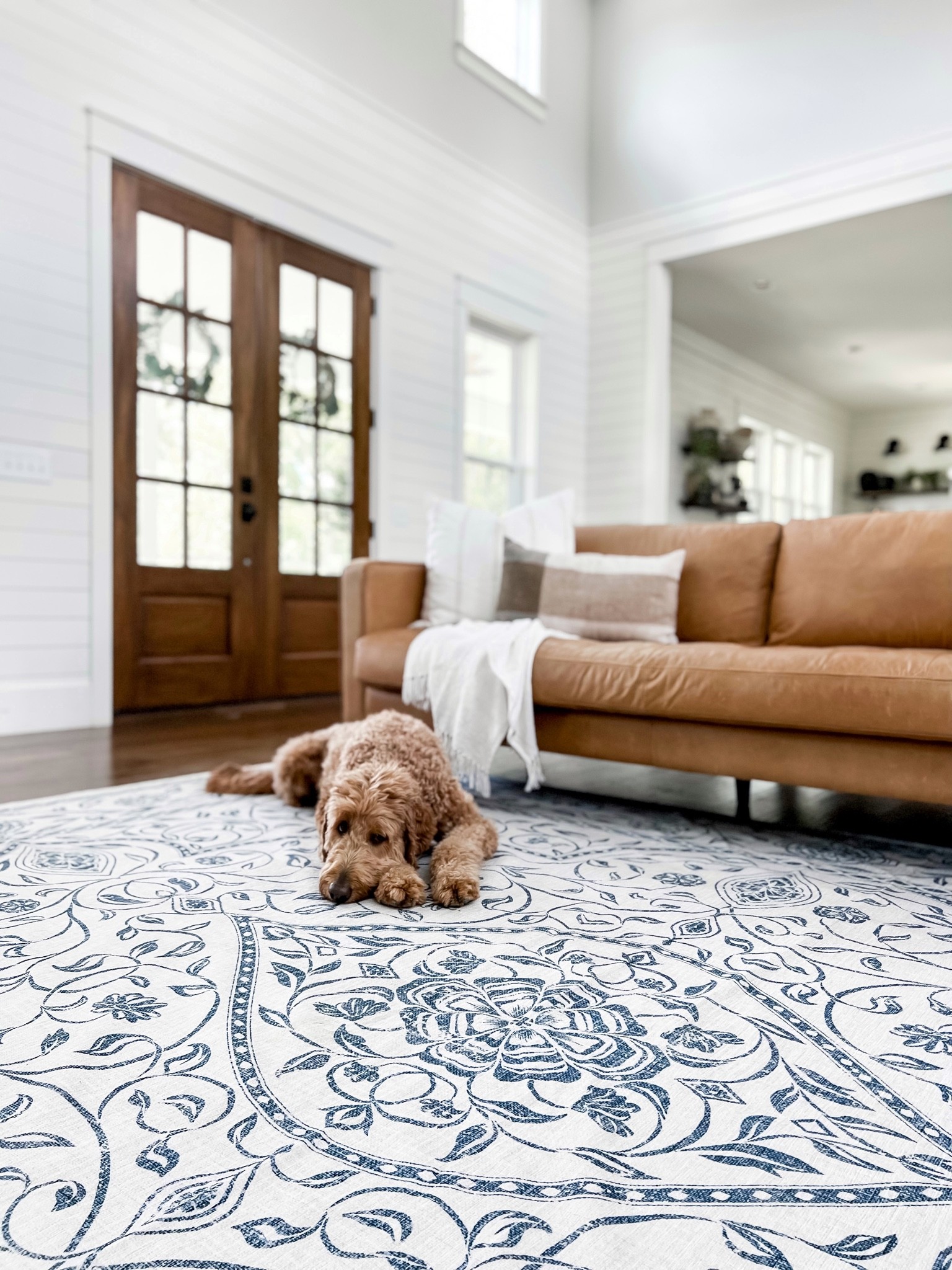 Living room design and decor ruggable luxe heritage collection washable vintage heirloom rugs leather sofa couch hearth lantern candlesticks taper modern farmhouse accents and style

#LTKhome #LTKSeasonal #LTKunder100