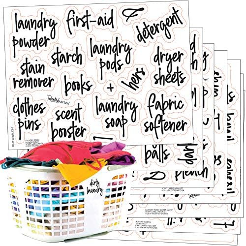 Talented Kitchen 141 Laundry Room & Linens Closet Organization Labels. Script, Preprinted Sticker... | Amazon (US)