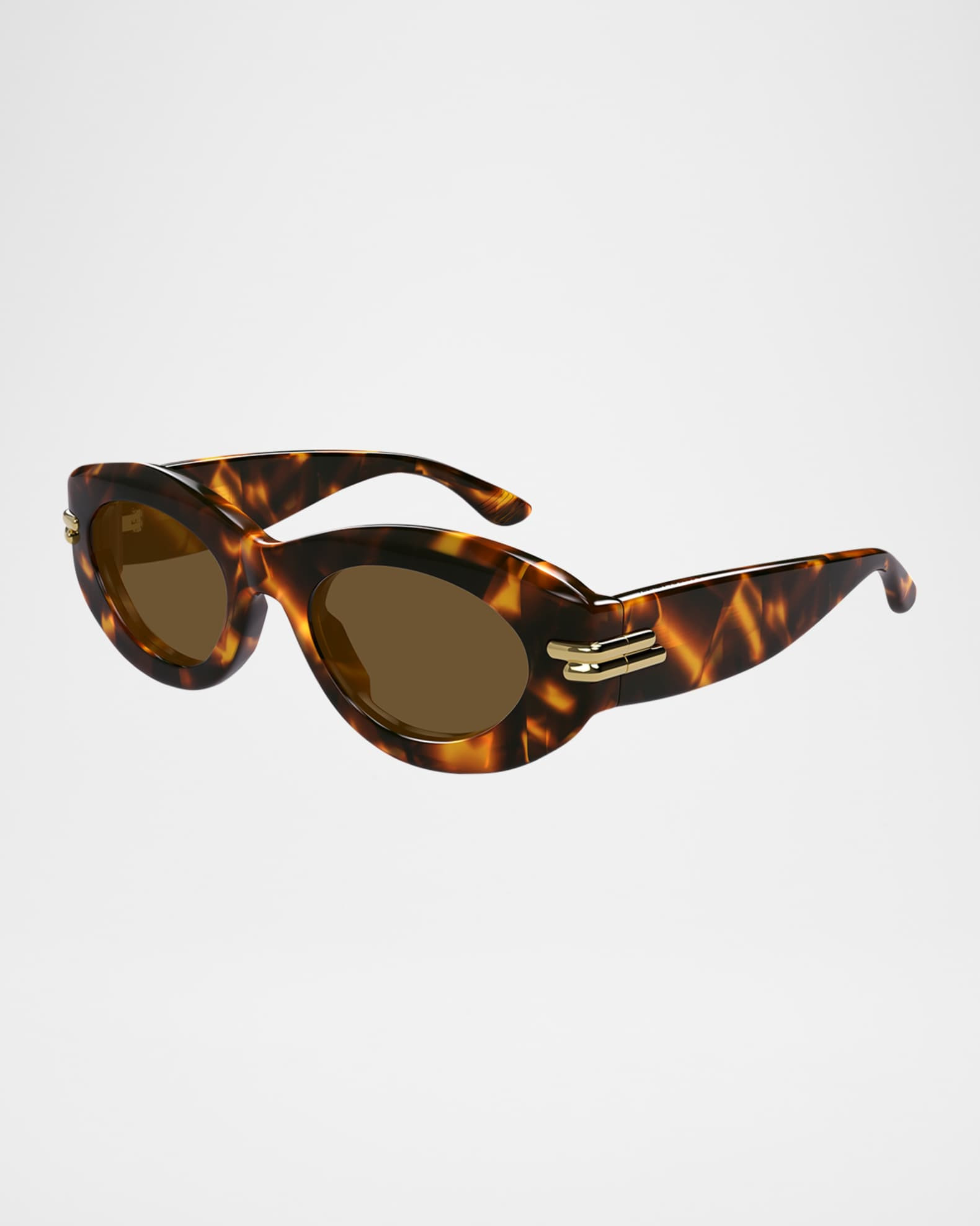 Bottega Veneta Round Acetate Sunglasses | Neiman Marcus