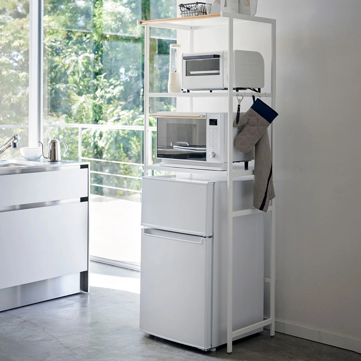 Tower Yamazaki Home Kitchen Appliance Storage Rack, Standing Organizer Shelves, Tall, Steel, Tall | Wayfair North America