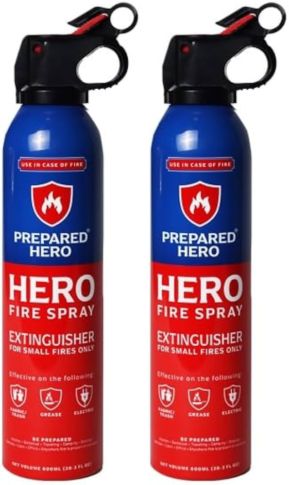 Prepared Hero Fire Spray - Mini Fire Extinguishers for House, Car, Garage - Kitchen Small Fire Ex... | Amazon (US)