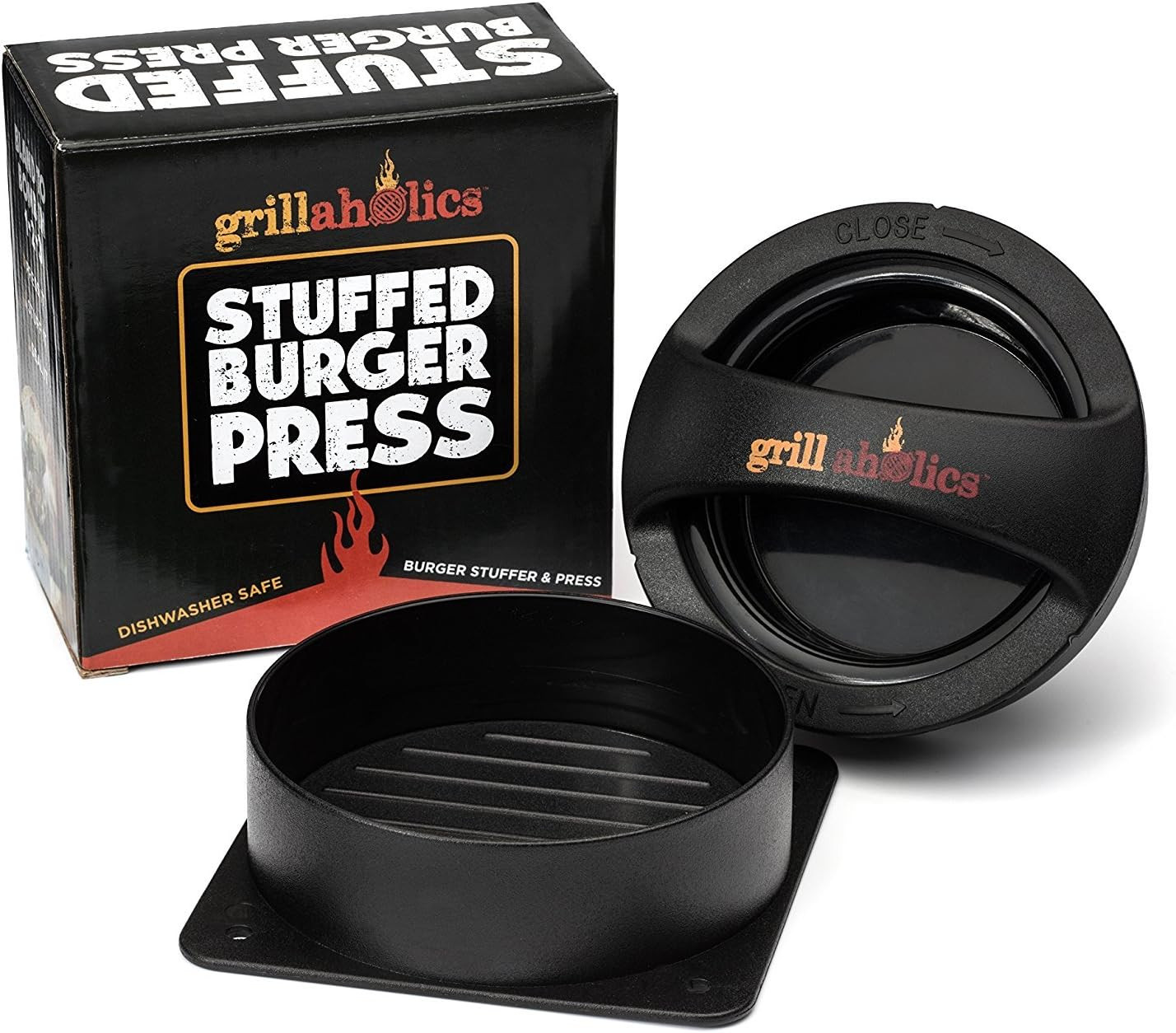 Grillaholics Stuffed Burger Press and Recipe eBook - Extended Warranty - Hamburger Patty Maker fo... | Amazon (US)