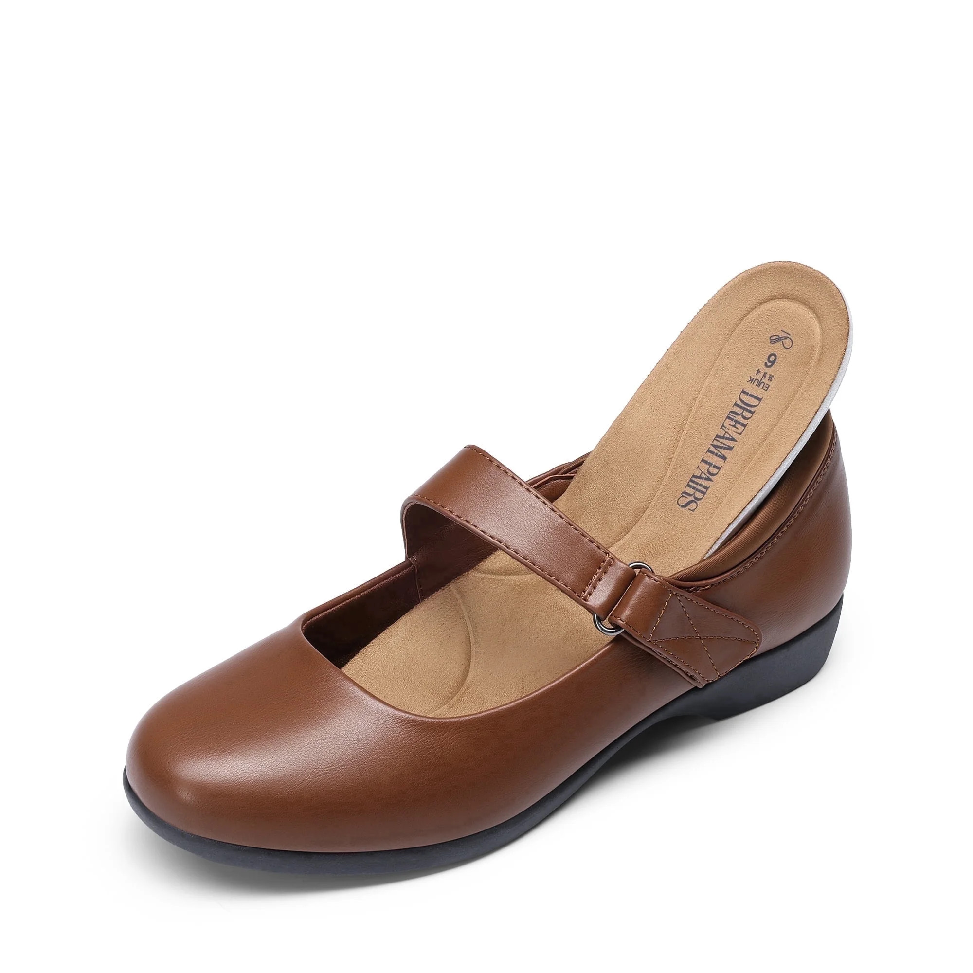 DREAM PAIRS Womens Ballet Mary Jane Flats Non-Slip Comfortable Dress Shoes with Ankle Strap Wide ... | Walmart (US)