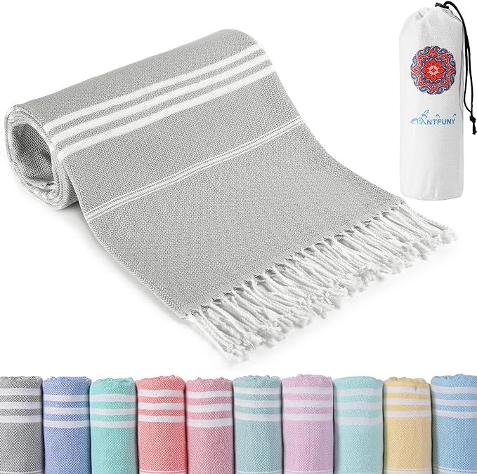Cotton Turkish Beach Towels Quick Dry Sand Free Soft Absorbent Extra Large Xl Big Blanket Adult O... | Amazon (US)