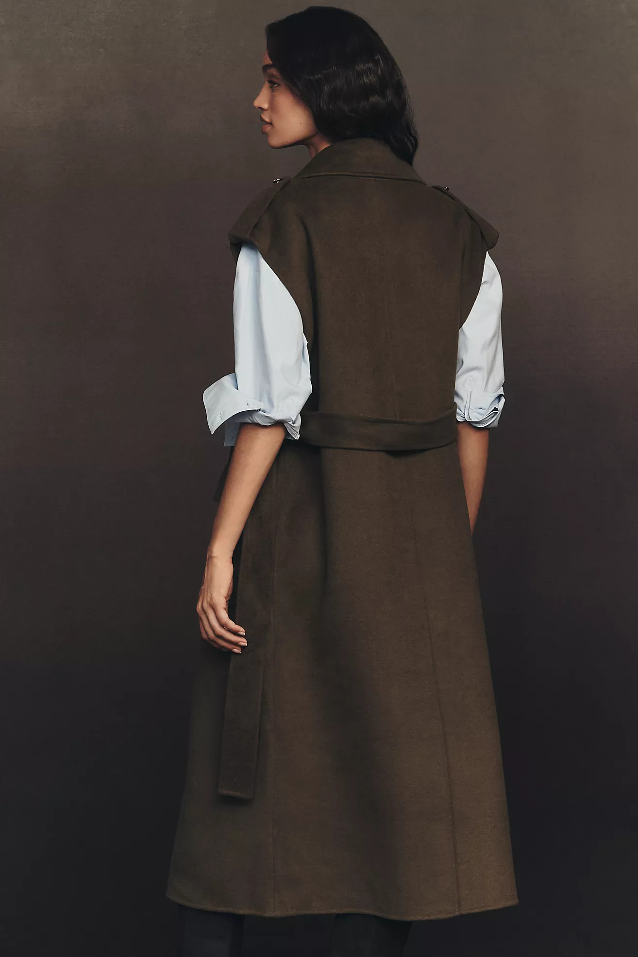 By Anthropologie Wool Blend Long Military Vest | Anthropologie (US)