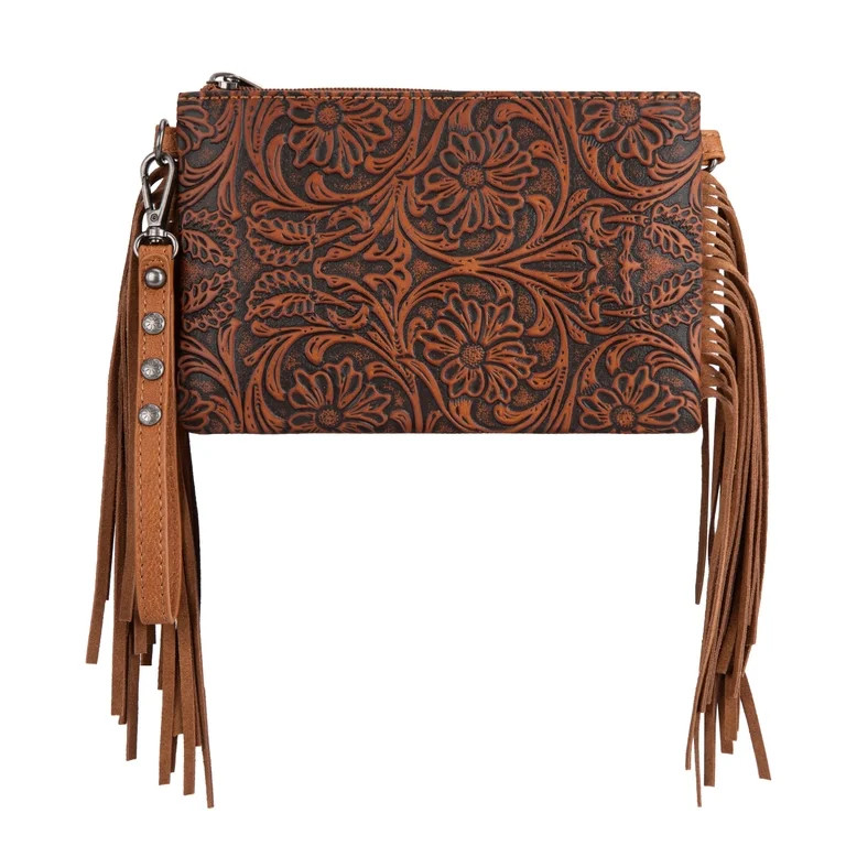 Montana West Western Purse for Women Stylish Crossbody Bag Versatile Wristlet Clutch Purse, Brown | Walmart (US)