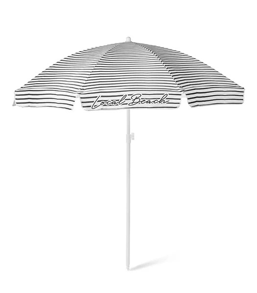Brush Stripe Beach Umbrella Black | Local Beach
