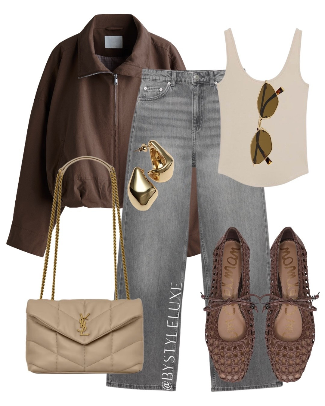 H&M JACKET - This brown funnel neck jacket with the bubble hem is so on trend right now! Styled here with wide leg jeans and crochet ballet flats to add some fun 

#jeans #jacket #springoutfit

#LTKjeans #LTKshoes #LTKspring
