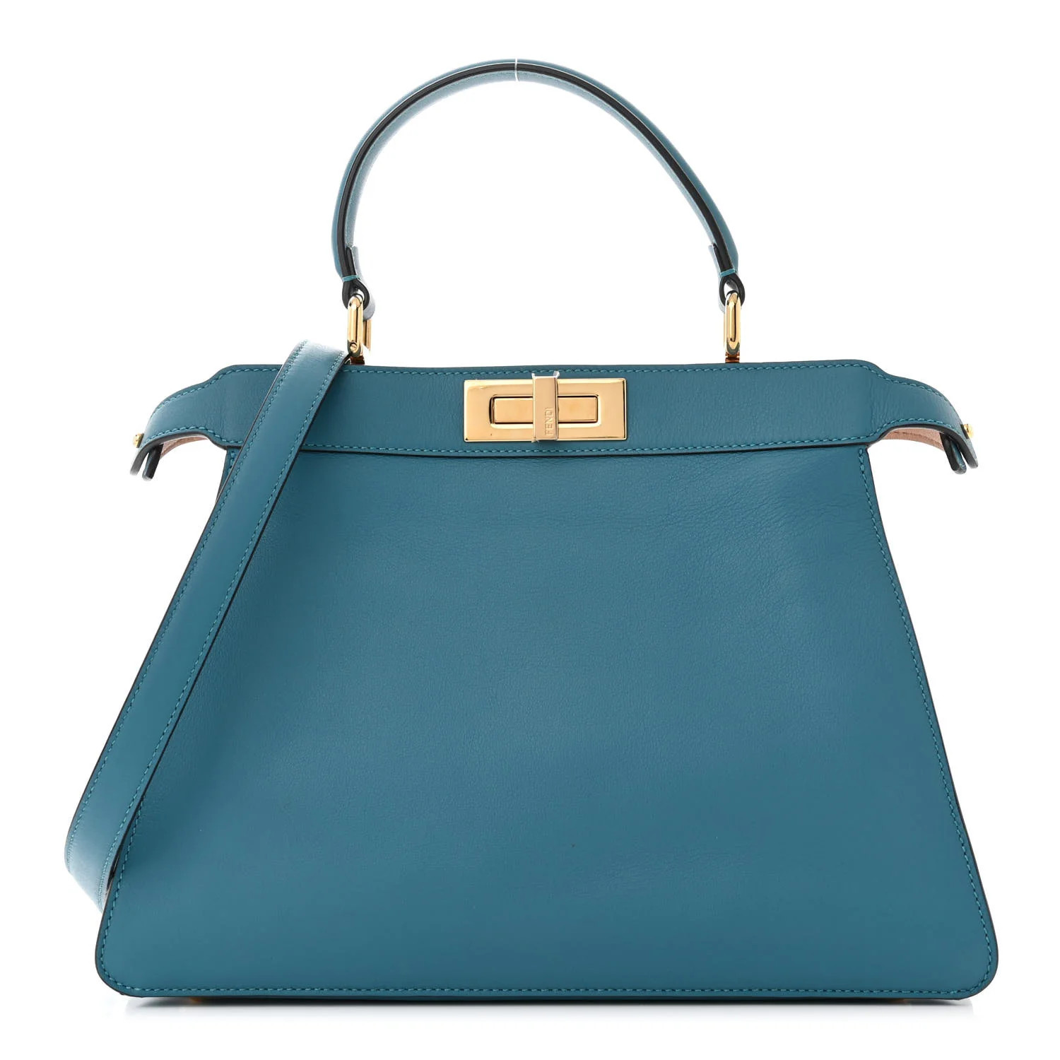 Vitello Seta Shiny Nappa Medium Peekaboo I SEE U Satchel Blue Velvet Light Rose | FASHIONPHILE (US)