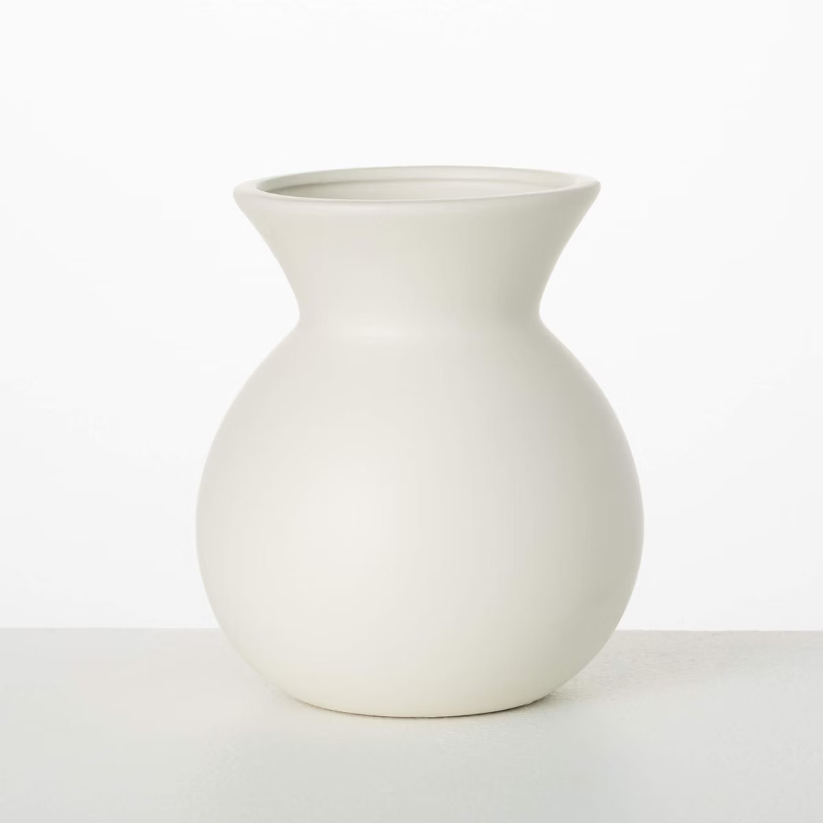 Sullivans Matte Ivory Hourglass Vase; 8.25"Tall, White | Target