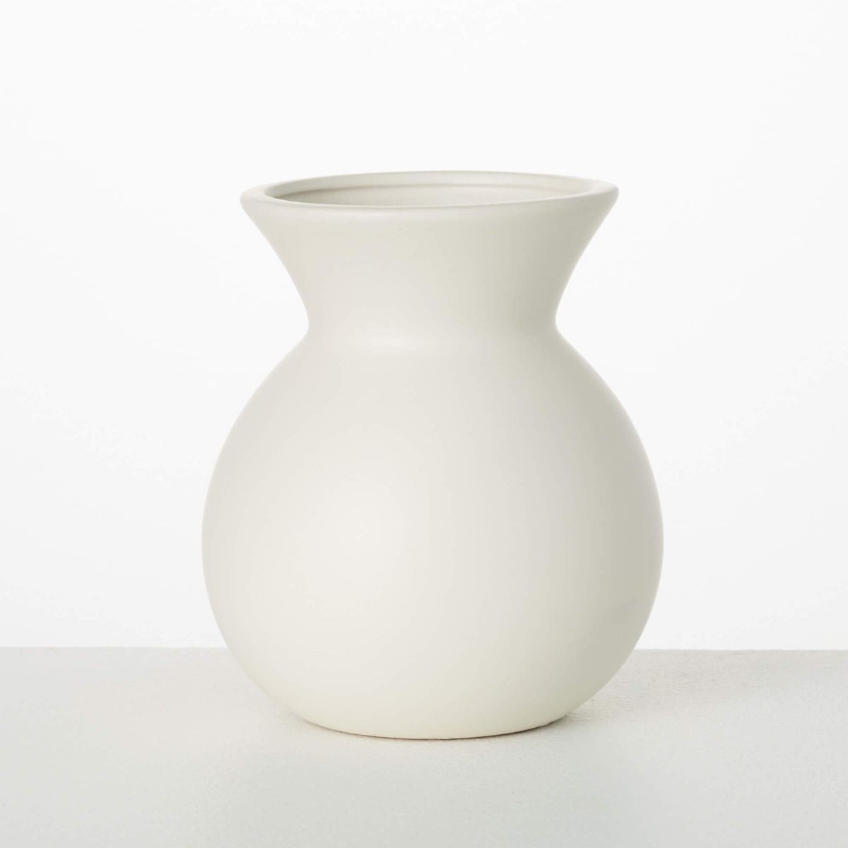 Sullivans 8.25" Matte Ivory Hourglass Vase, Ceramic | Target