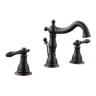 Glacier Bay Lyndhurst 8 in. Widespread Double-Handle High Arc Bathroom Faucet in Bronze HD67424W-... | The Home Depot