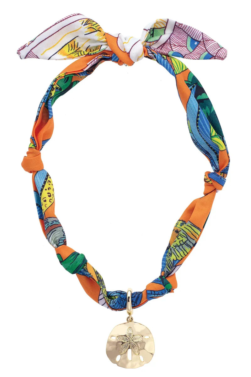 Jeanie Sand Dollar Scarf Necklace in Multi | CANVAS