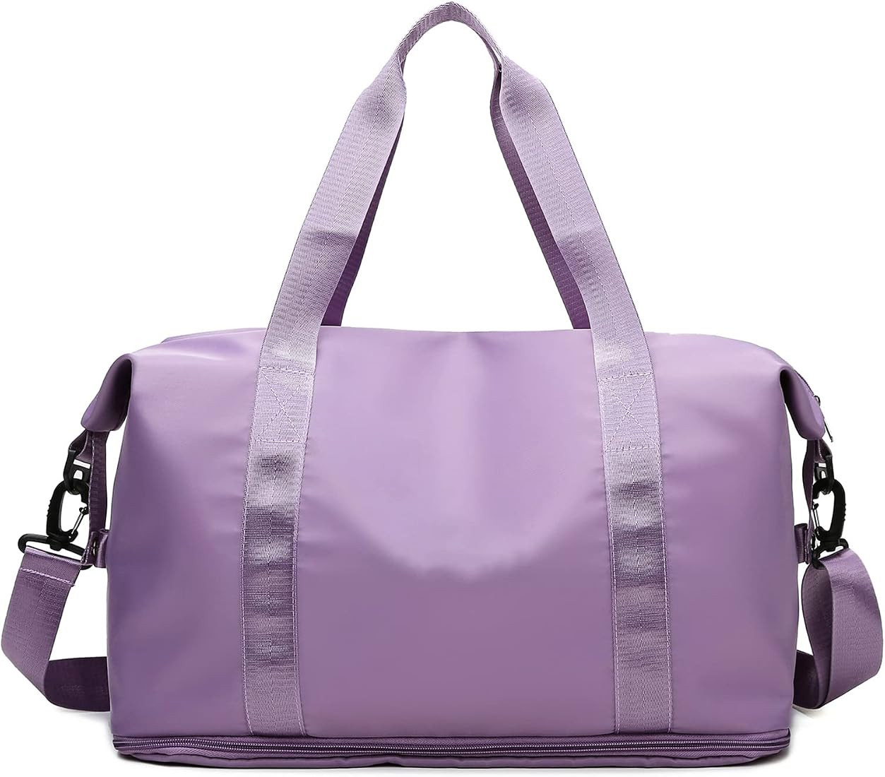 Expandable Travel Duffle Bag Weekender Carry on Overnight Bag Gym Bag for Women (Purple) | Amazon (US)