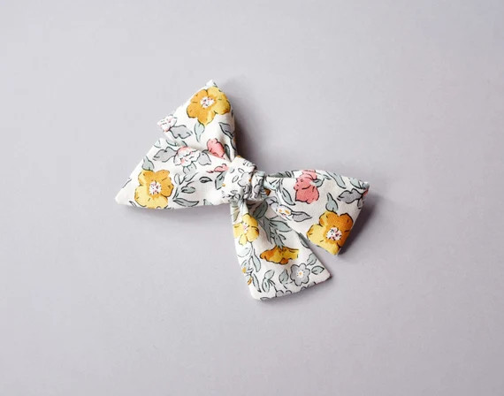 Vintage Floral Bow | Liberty of London Fabric Bow, Spring Baby Headbands and Bows, Flower Newborn... | Etsy (US)
