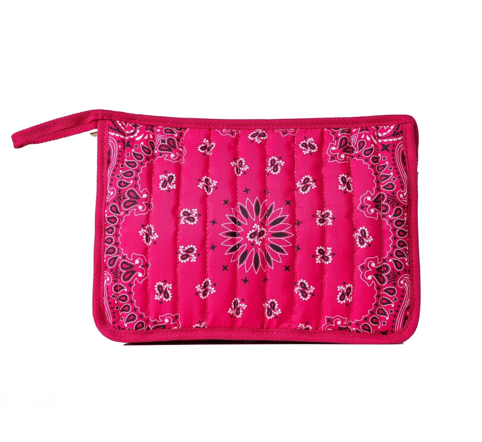 Women's Quilted Bandana Pouch Bag In Hot Pink | Shop Simon