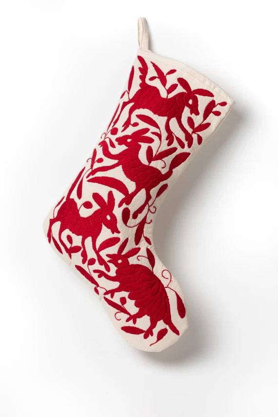 Christmas Stocking Otomi Christmas Stocking Mexican - Etsy | Etsy (US)