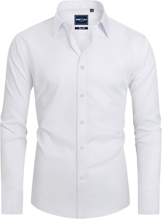 Alimens & Gentle Stain Sheild Dress Shirts for Men Slim Fit Mens Dress Shirts Long Sleeve Button ... | Amazon (US)