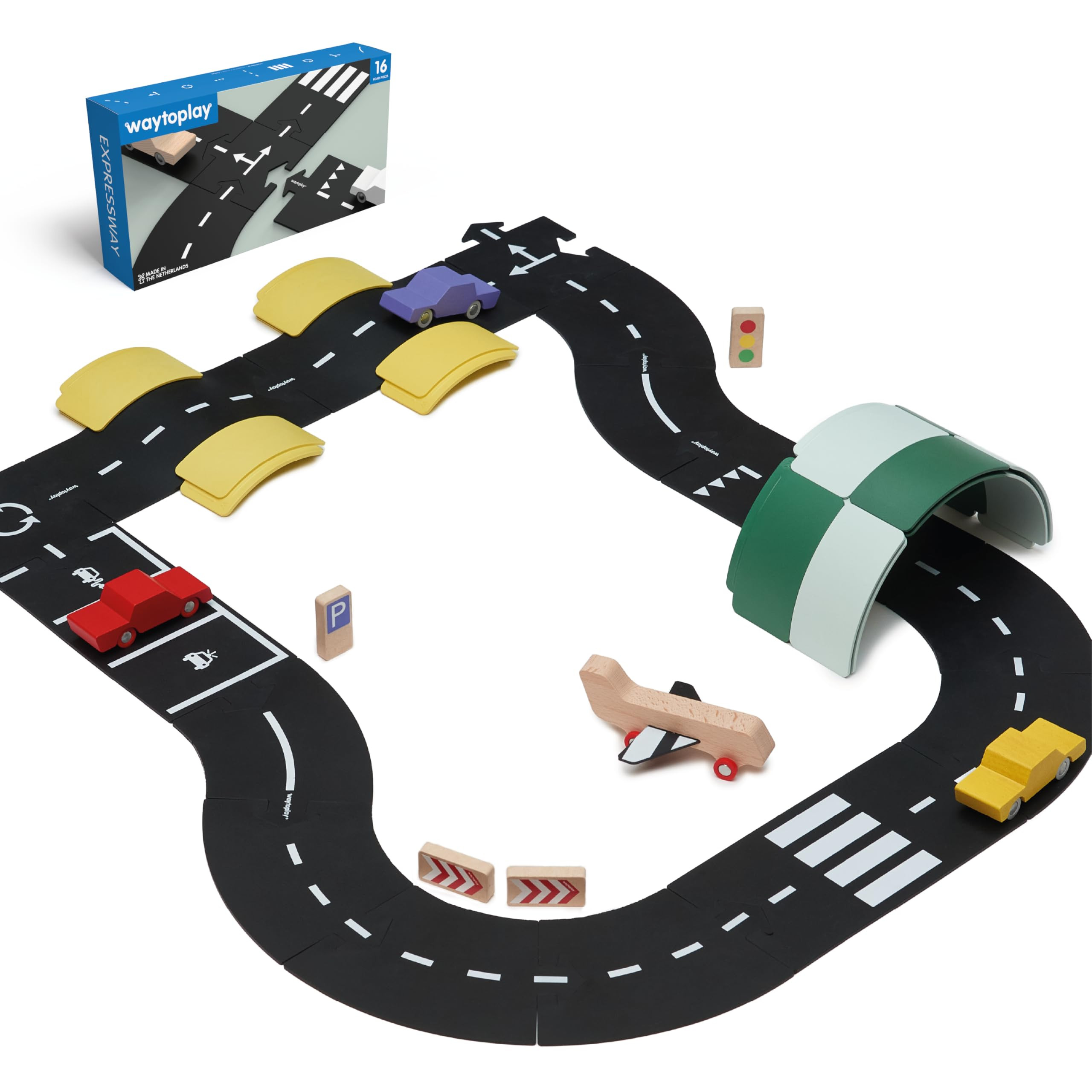 Waytoplay Expressway, 16 Piece Circuit for Toy Cars - Flexible, Indestructible, and Waterproof - ... | Amazon (US)