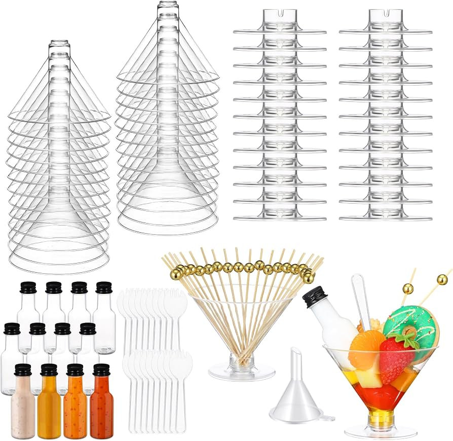 30 Sets 5 oz Clear Charcuterie Cups for Martini Party Plastic Martini Glasses Set mini Salad dres... | Amazon (US)