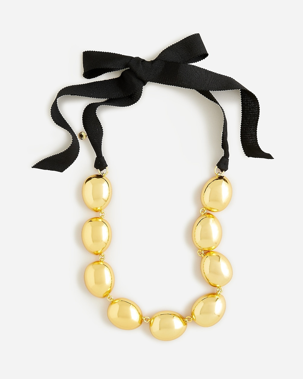 Metallic oval ribbon necklace | J. Crew US