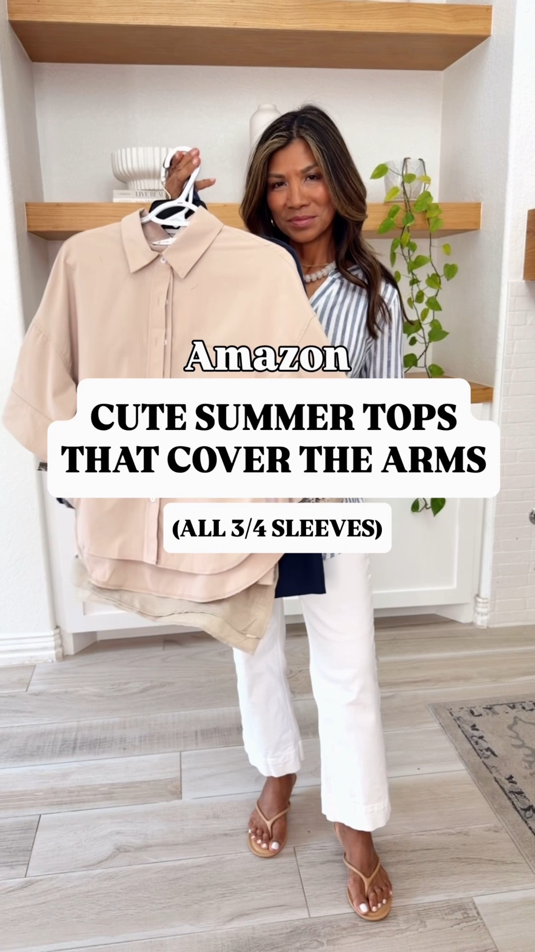 I’m 5’2” 118#ish for reference 
All tops are in size small tts-will transition well into fall.
White jeans in XS tts.
Sandals tts.
Accessories are linked.
Summer outfits, work tops, Amazon finds, over 50 style, midlife fashion, petite fashion,midlife women, affordable fashion, fashion over40

#LTKOver40 #LTKPetite #LTKmomlife