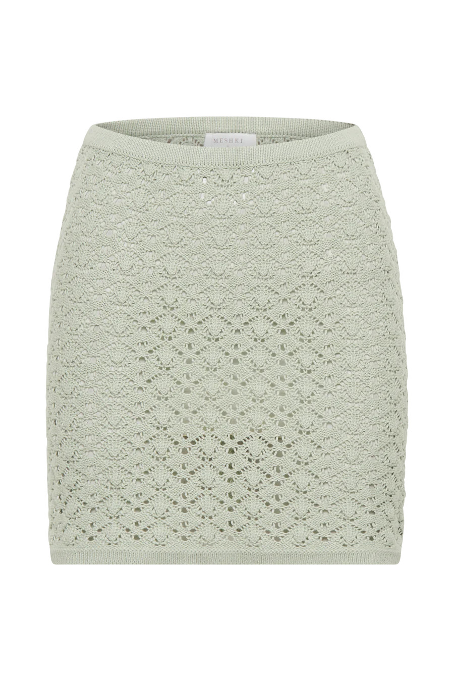 Murphy A-Line Knit Mini Skirt - Pastel Green | MESHKI US