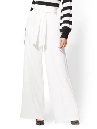 7th Avenue Pant - Ivory Palazzo | New York & Company