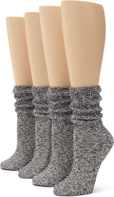 No nonsense womens Marl Slub Slouch Boot Sock, 4 Pair Pack | Amazon (US)