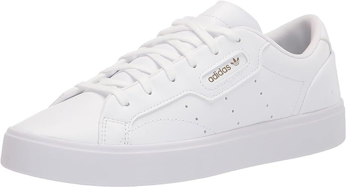 adidas Originals Women's Sleek Sneaker, White/White/Black, 9.5 | Amazon (US)