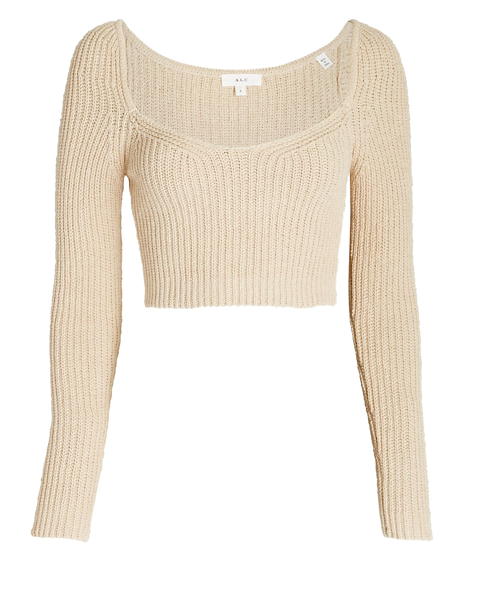 Olivia Cropped Rid Knit Sweater | INTERMIX