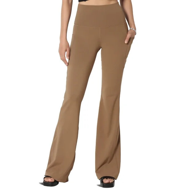 TheMogan Women's S~3X Athletic High Waist Side Pocket Flare Leg Yoga Workout Pants | Walmart (US)