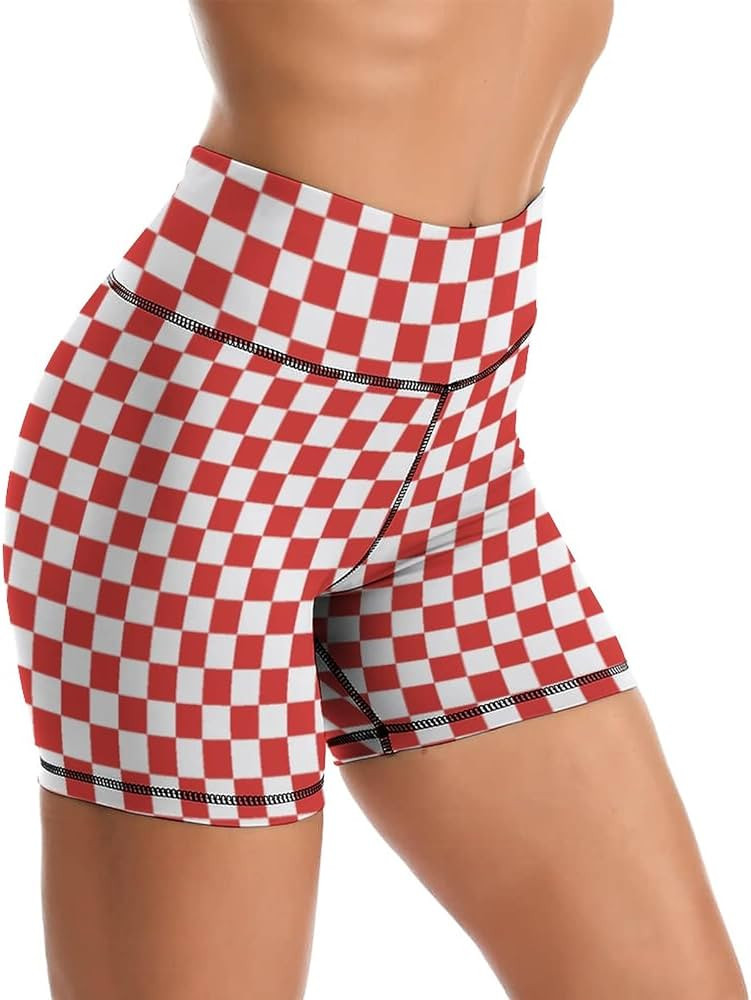 Yoga Shorts High Waisted Biker Shorts for Womens Athletic Running Workout | Amazon (US)