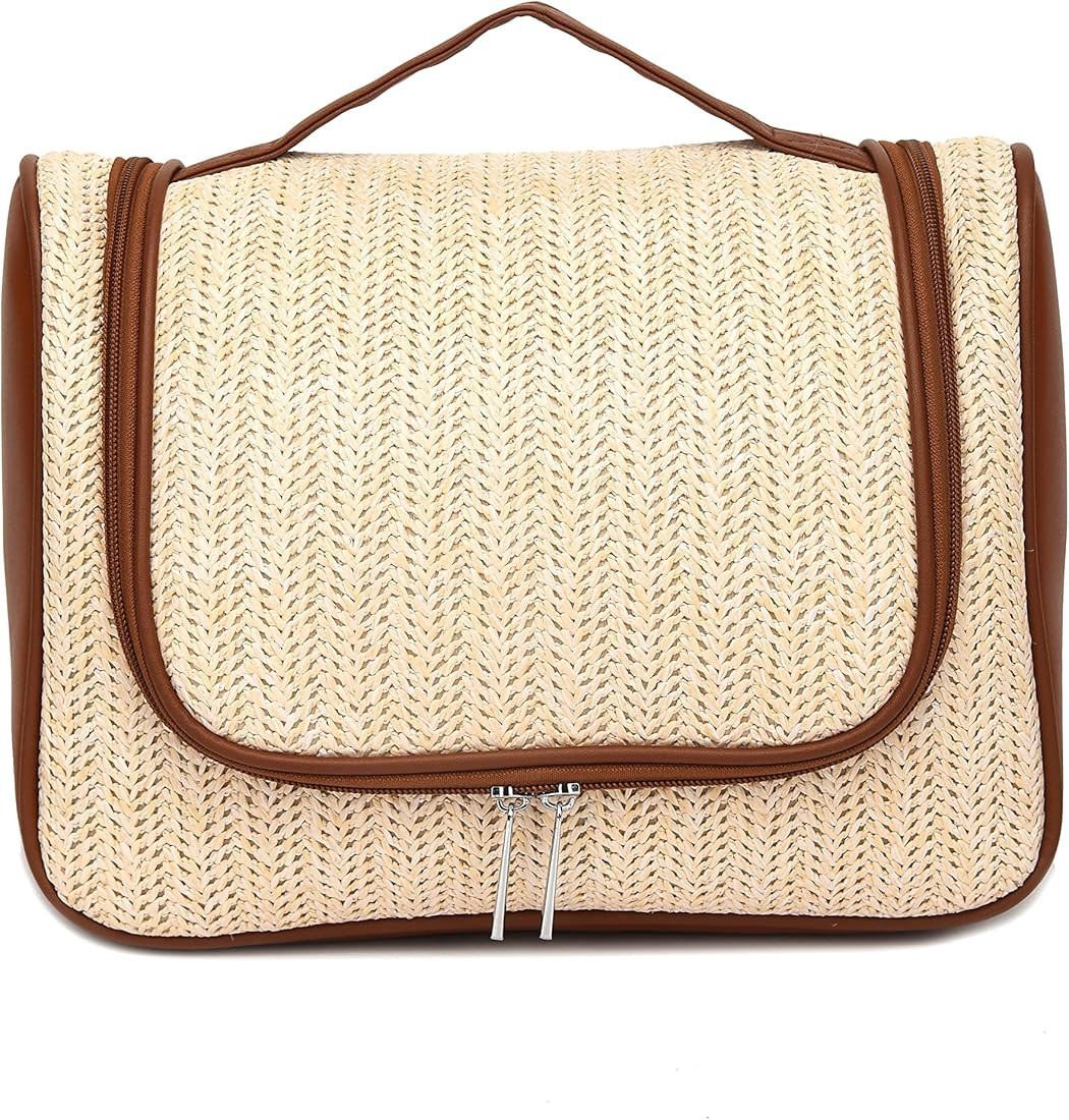 Makeup Bag Hand-Portable Girl Hanging Travel Toiletry Bag Cosmetic Bag For Women Large Makeup Bag... | Amazon (US)