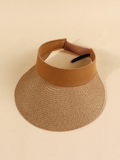 EMERY ROSE Straw Visor Hat | SHEIN