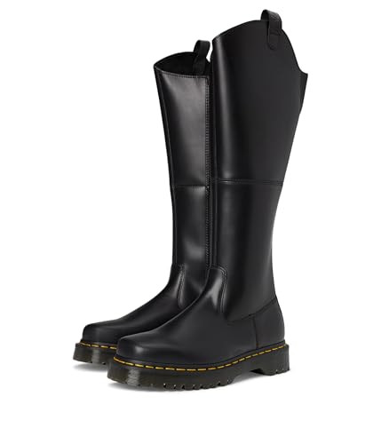 Dr. Martens Womens Amaayah Hi Leather Bex Riding Boots Black 7 Medium | Amazon (US)