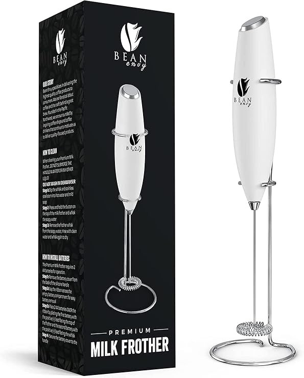 Bean Envy Handheld Milk Frother for Coffee - Electric Hand Blender, Mini Drink Mixer Whisk & Coff... | Amazon (US)
