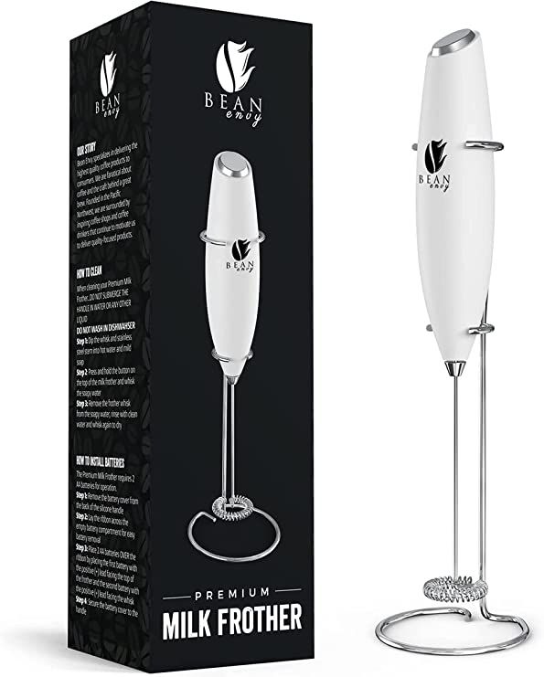 Bean Envy Handheld Milk Frother for Coffee - Electric Hand Blender, Mini Drink Mixer Whisk & Coff... | Amazon (US)