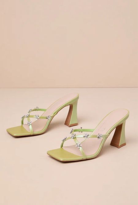 Shop vacation sandals! The Levi Lime Metallic Rhinestone High Heel Slide Sandals are under $100.

Keywords: Sandals, vacation outfit, resort outfit, travel sandals, travel outfit, summer outfit, summer sandals, spring outfit, party outfit, day date, wedding guest 

#LTKshoecrush #LTKwedding #LTKtravel