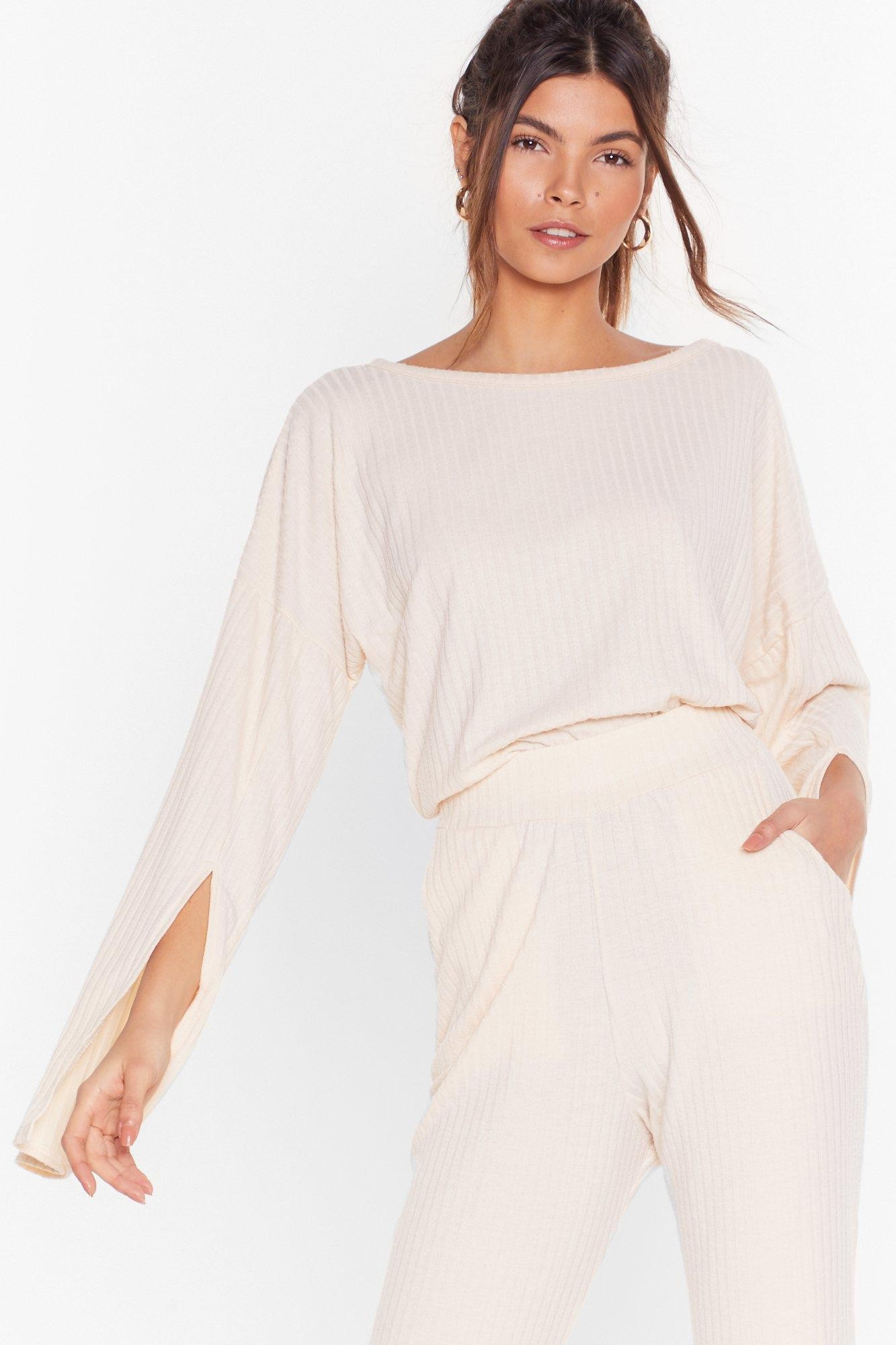 Recycled Slit Back and Relax Joggers Lounge Set | NastyGal (US & CA)