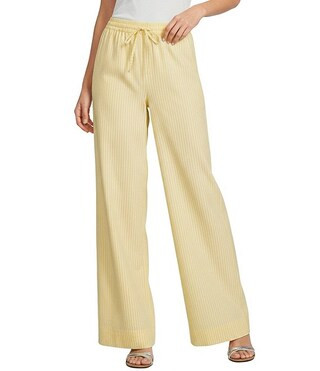 Striped High Rise Double Waist Coordinating Wide Leg Pants | Dillard's