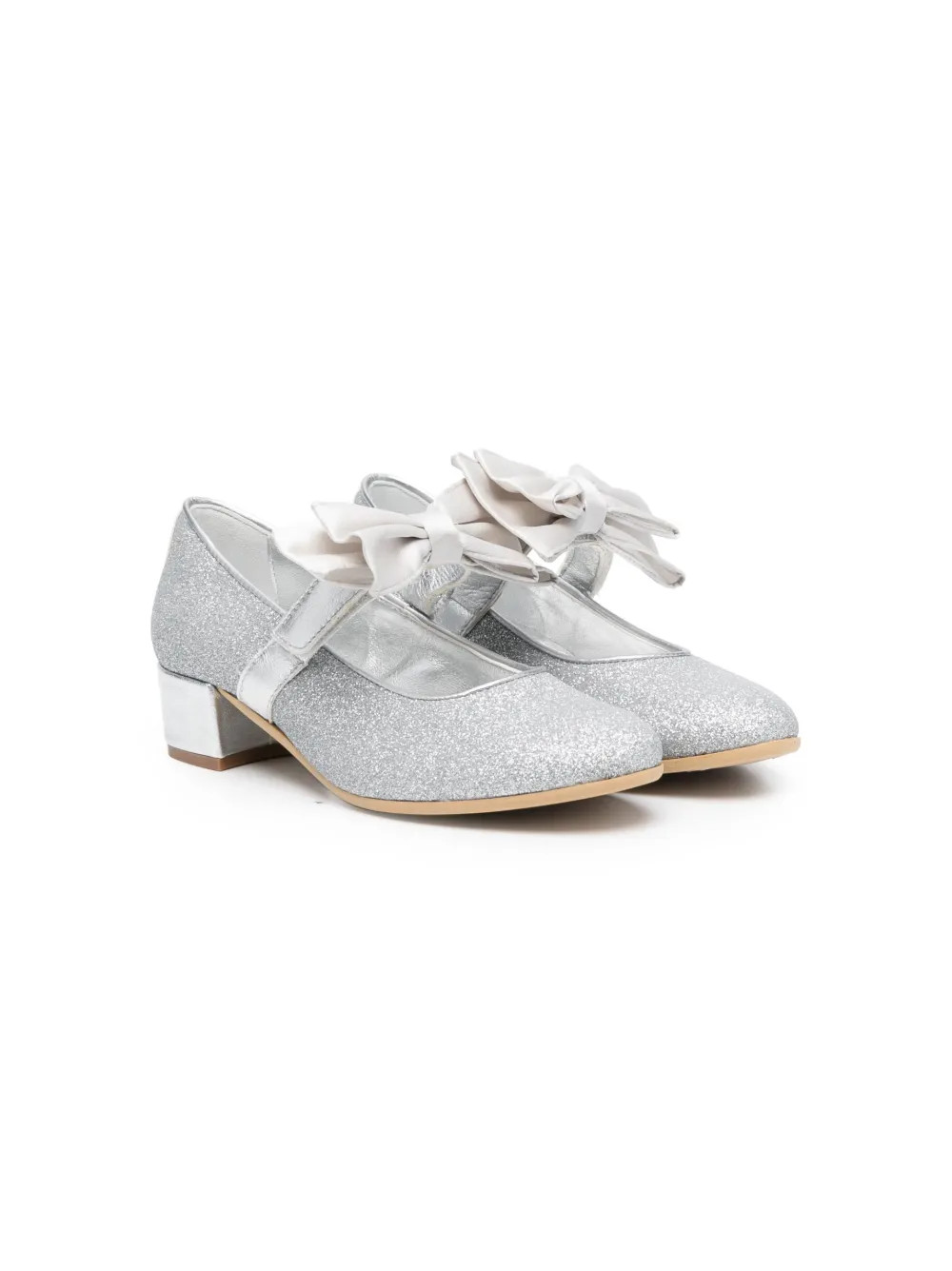 Monnalisa 35mm oversized-bow Ballerina Shoes - Farfetch | Farfetch Global