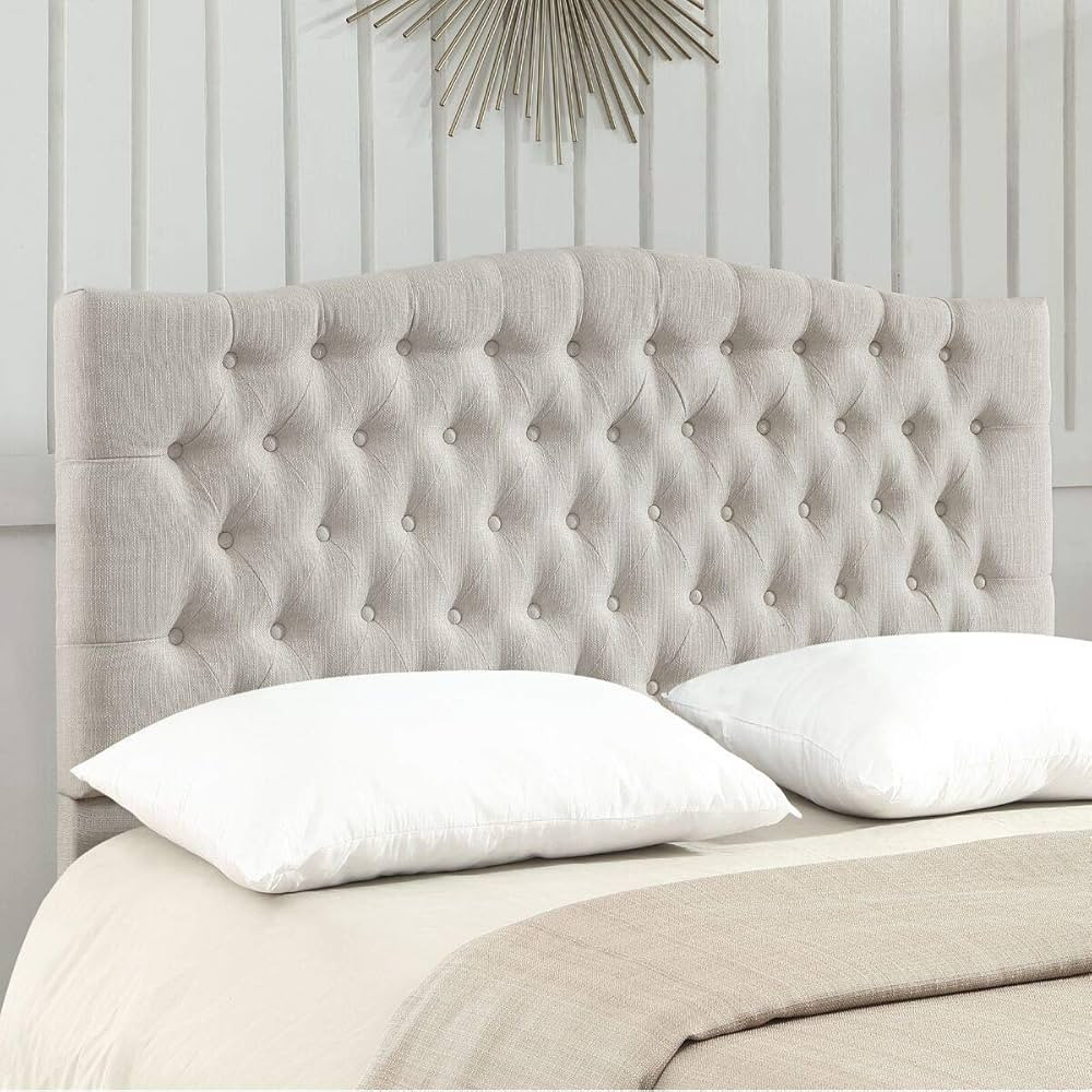 24KF Linen Upholstered Tufted Button Queen Headboard and Comfortable Fashional Padded Queen/Full ... | Amazon (US)