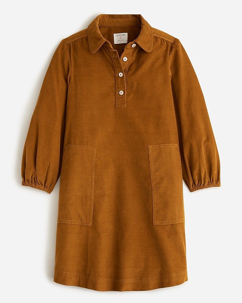 Girls' puff-sleeve corduroy shirtdress | J. Crew US