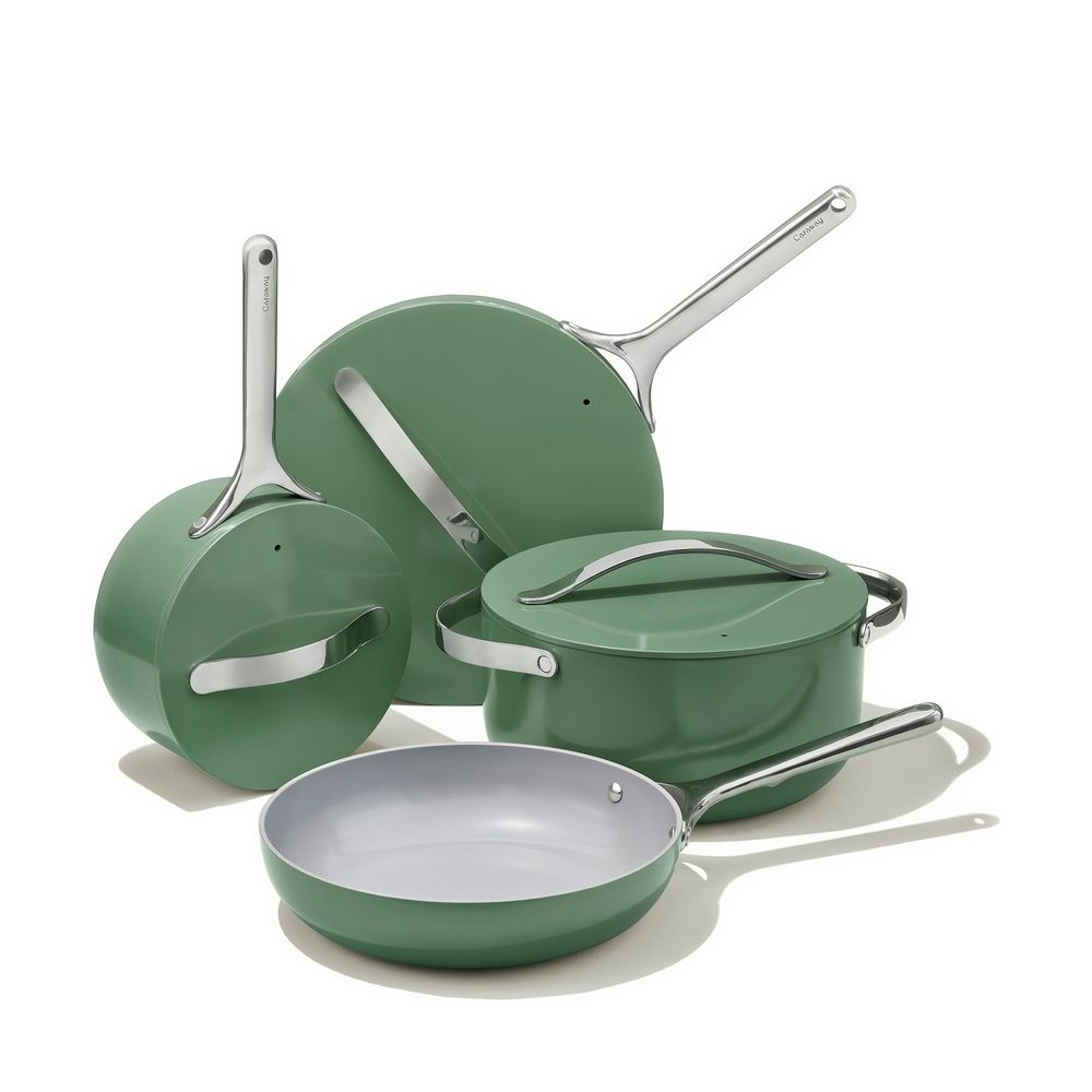 Caraway Ceramic Cookware Set in Sage | goop