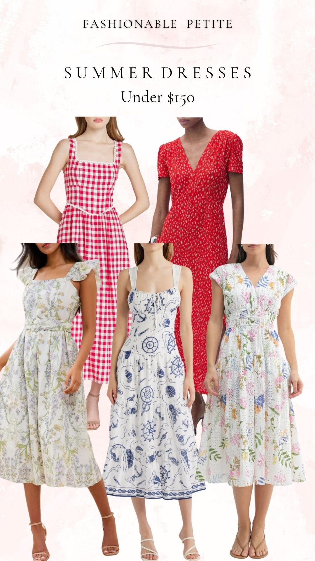 Summer dresses under $150!
This gingham dress would be so cute at a bbq or a Fourth of July event! 

Summer dress, gingham dress, summer outfit, dresses 

#LTKPetite